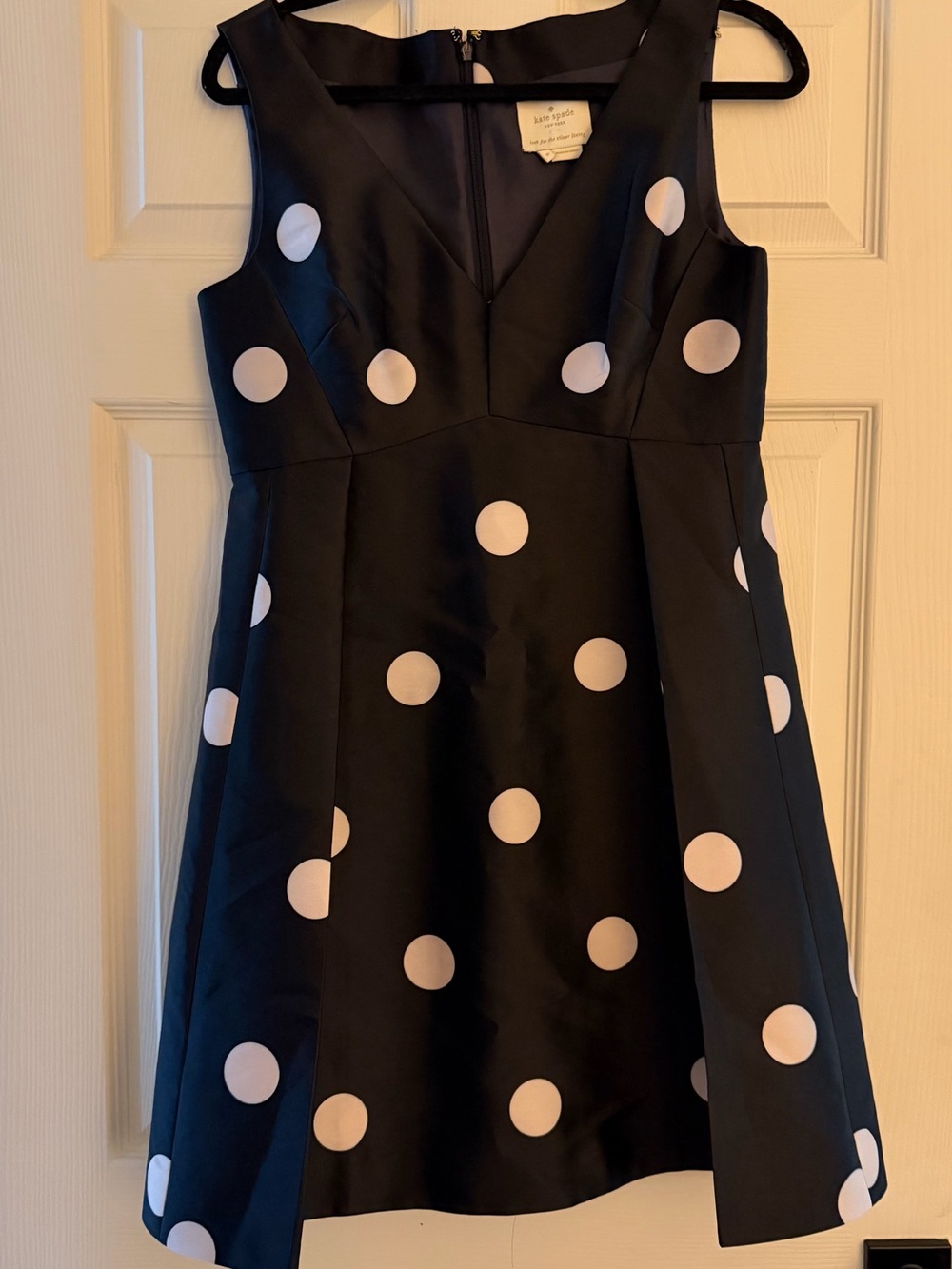 Kate Spade Navy with light Pink Polka Dot Dress size 8
